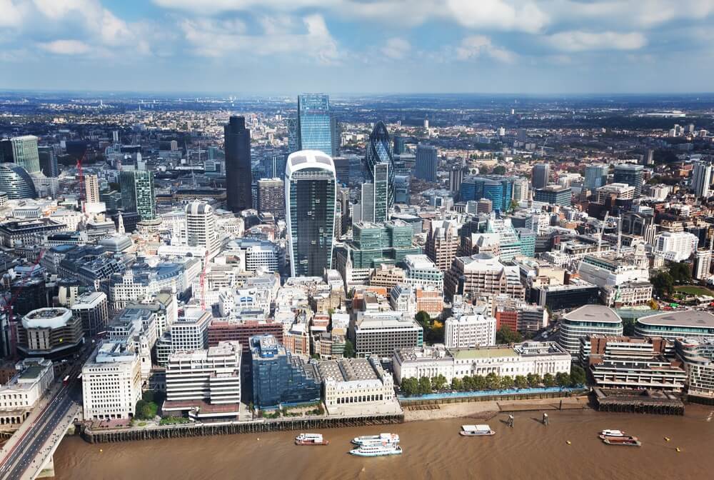 City of London and sunny day