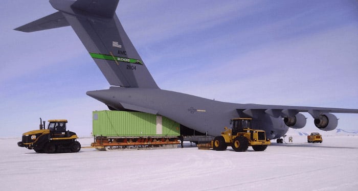 Framecad factory in a can loading to plane