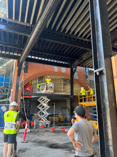 Mcanab project LGS and brick façade onsite