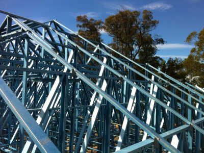 Steel frame roof trusses