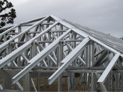Steel frame roof trusses